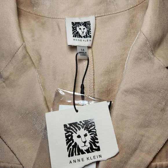 Anne Klein Foiled Light Coffee Maxi Shirt Dress - Picture 9 of 14